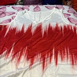 Red and White Women's Top